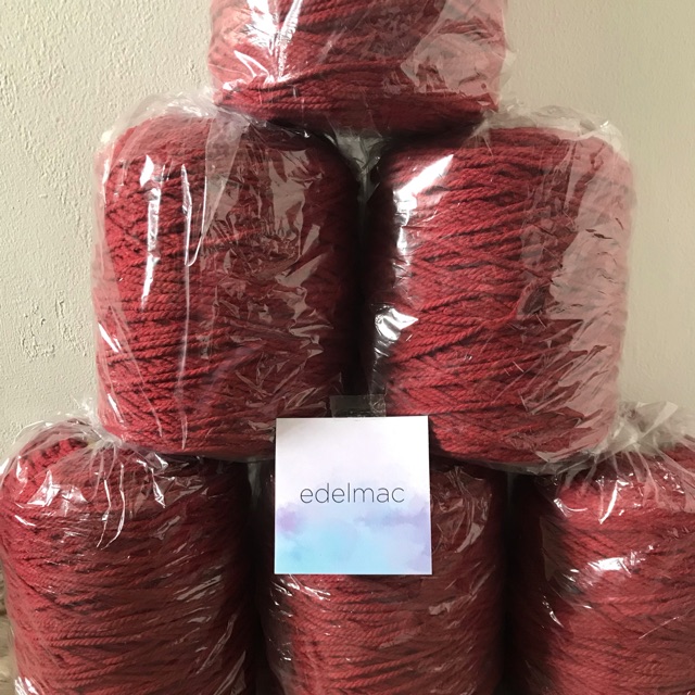 Tali Katun Macrame Merah Twist 4mm Premium