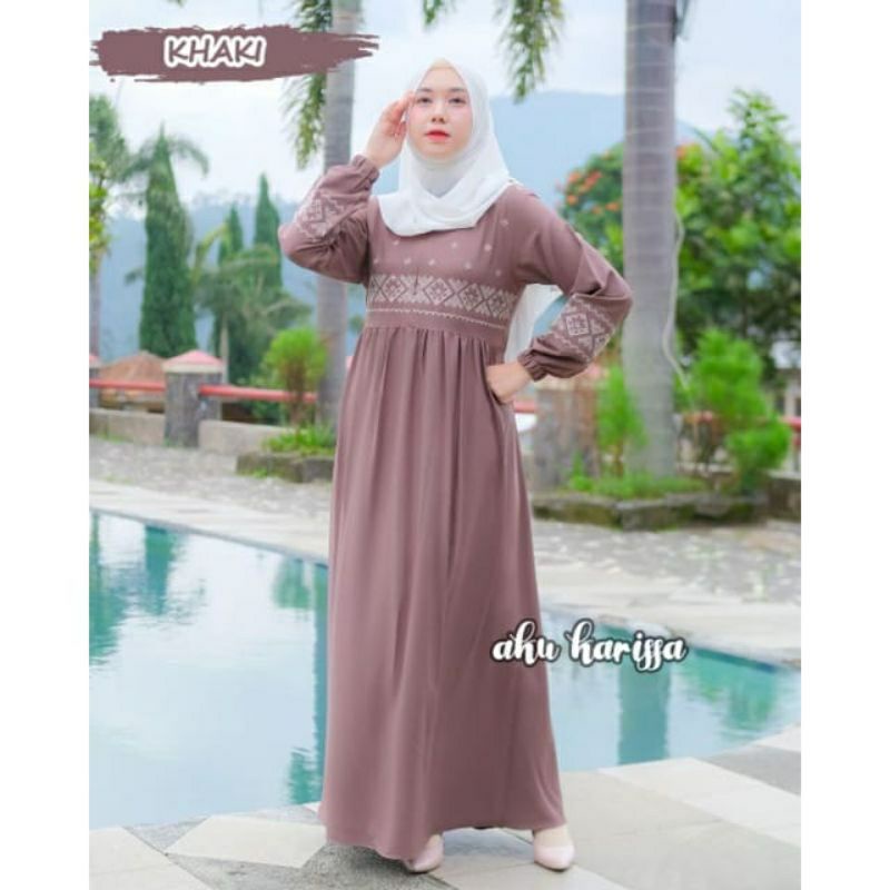 GAMIS DZIFA BORDIR DRESS BUSUI FASHION MUSLIM TERLARIS
