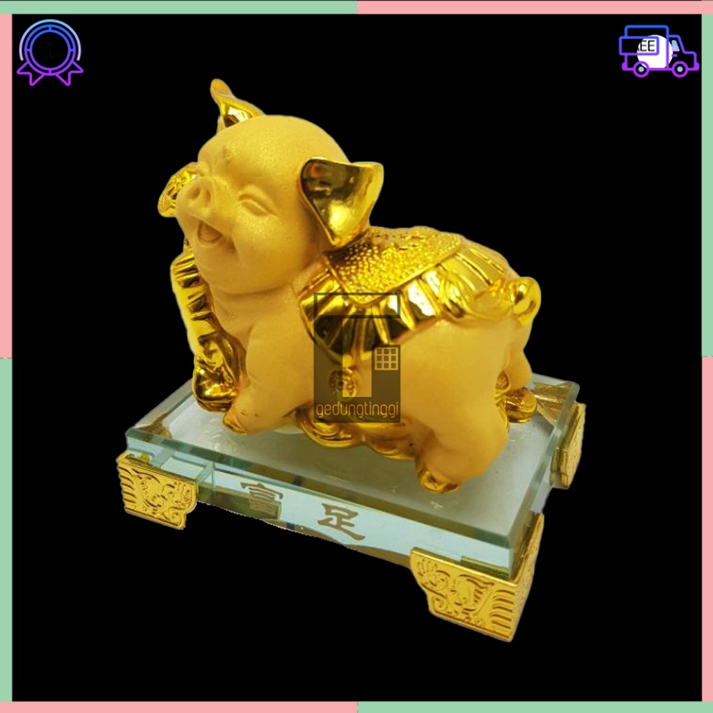 Patung Pajangan Hadiah Imlek Fengshui 12 Animal Zodiak Bintang Binatang Hewan Shio Sio Babi Tikus Kerbau Macan Harimau Kelinci Naga Ular Kuda Kambing Monyet Ayam Anjing Tiger Rabbit Dragon Snake Horse Rooster Pig Rejeki Hoki Emas Ukuran Kecil Small Size