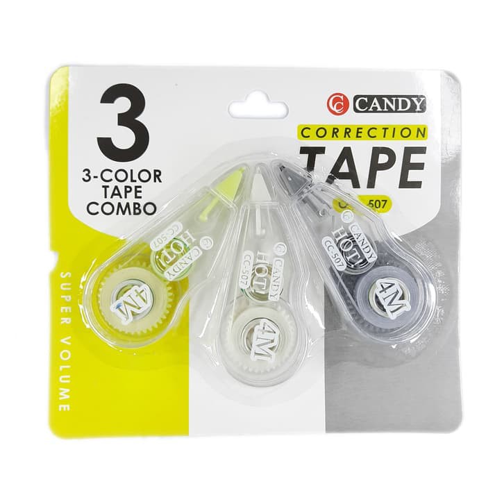 

Correction Tape 4m 3-Color Combo / Cortape / Corection Tape CC-507-3C