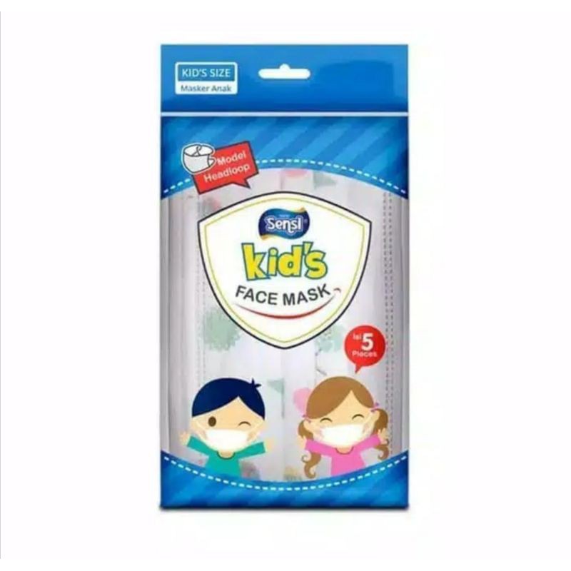 Masker sensi Kids motif cantik masker Anak anak sensi. sensi mask anak isi 5 pcs