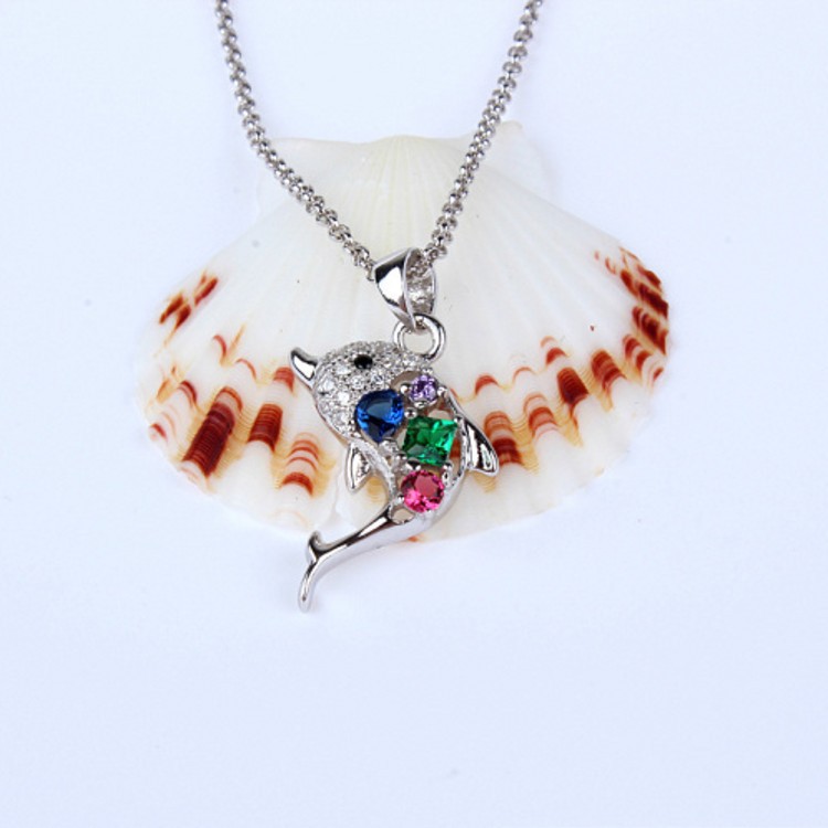 Kalung Perak Dolphin Import Korea S925 Sterling Silver Wanita Cocok Hadiah KS039