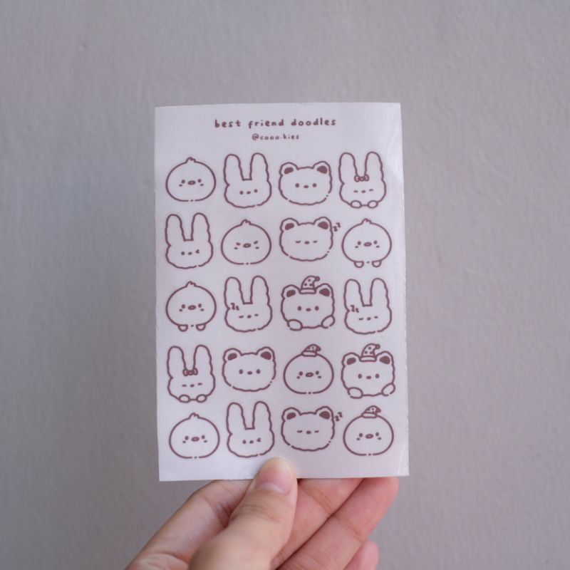 

best friend doodles transparent sticker