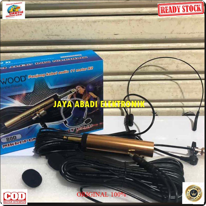 G143 Kenwood Mic headset kabel condesor bando mik cable pro karaoke mikrophone microphone audio sound vokal vocal professional panggung dj studio Jepit Kancing kerah baju Clip sensitif aux klip G143  Kabel 10 METERAN  HARGA ADA DUA PCS MIC  BISA SEGALA JE