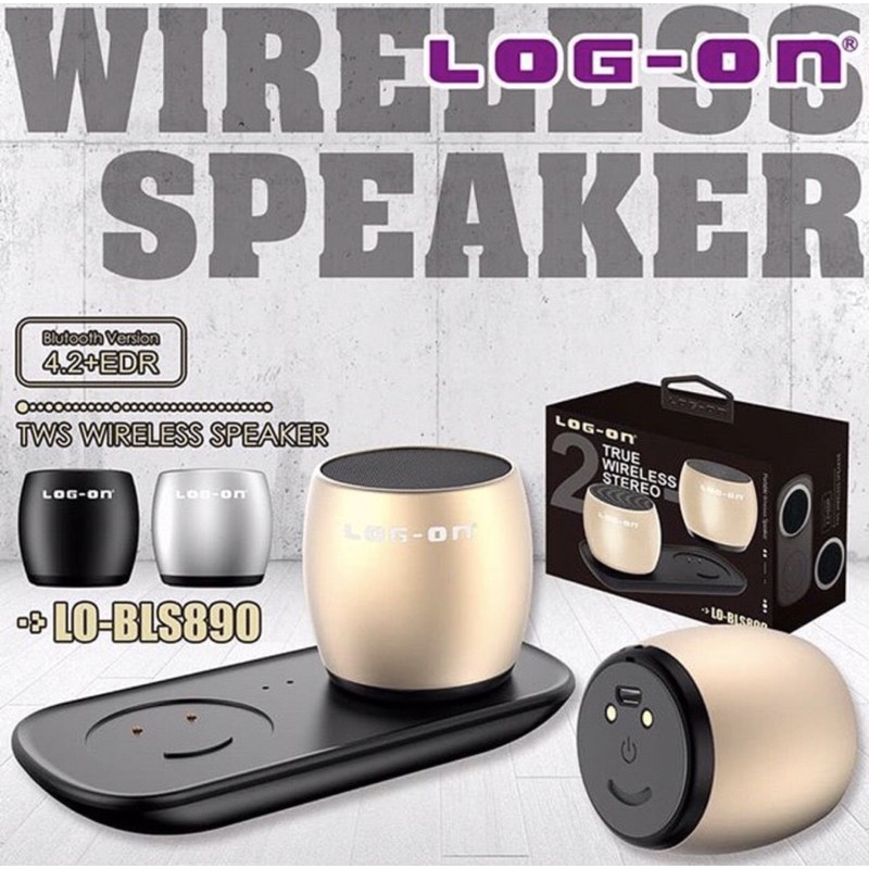 speaker bluetooth music LOG ON BLS 890 magnetic charging true wireless stereo