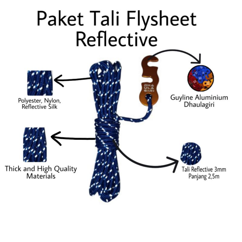 Paket Tali Flysheet Reflective Guyline Dhaulagiri