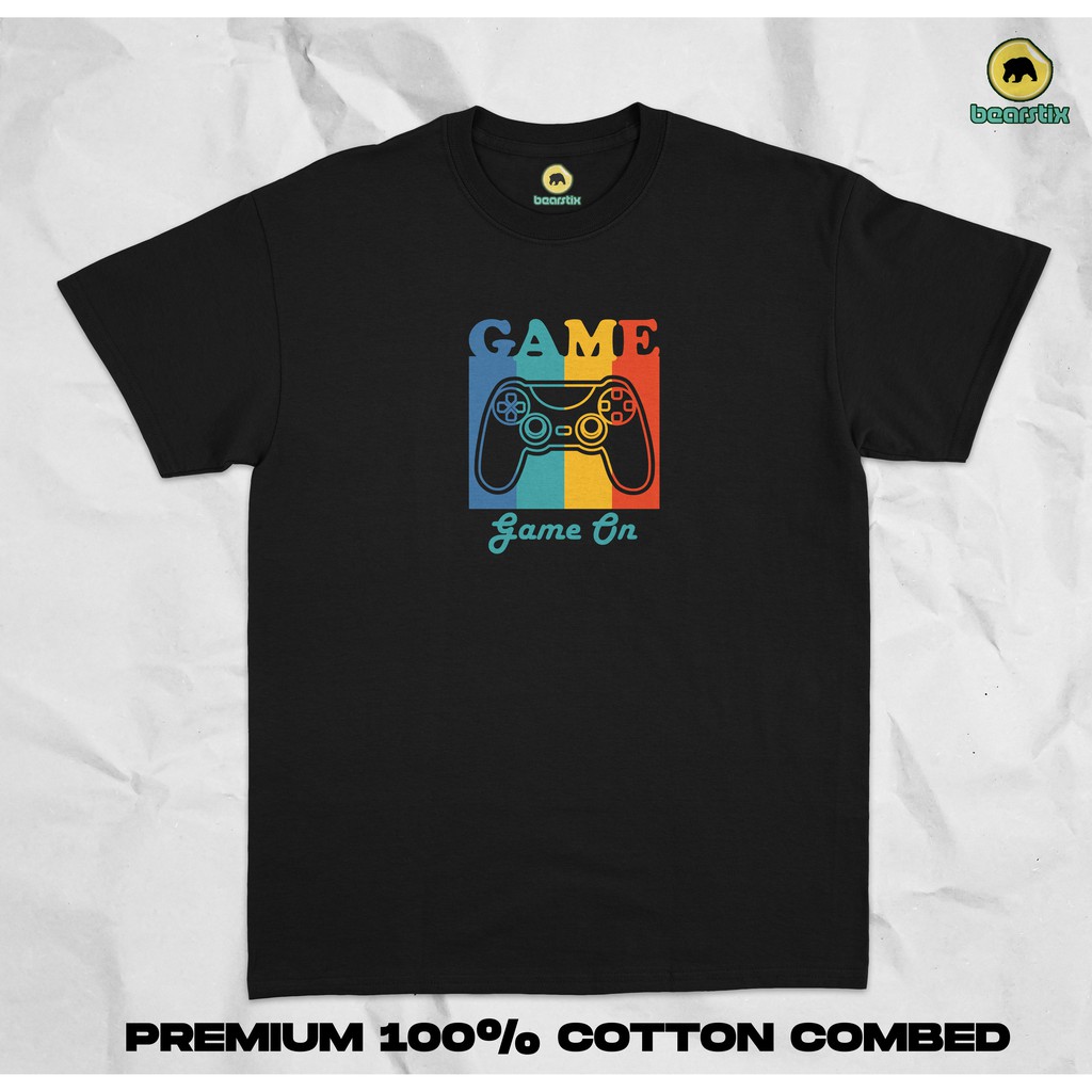 T-SHIRT GAME ON - KAOS GAMERS KEREN - BAJU PS2 - BAJU PS5 - KAOS PLAY STATION - BAJU FF PUBG ML