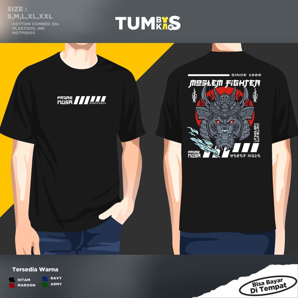 KAOS SANTRI PENCAK SILAT PAGAR NUSA NU DISTRO MOSLEM FIGHTER TERBARU SIMPLE KEREN PREMIUM MURAH - BA