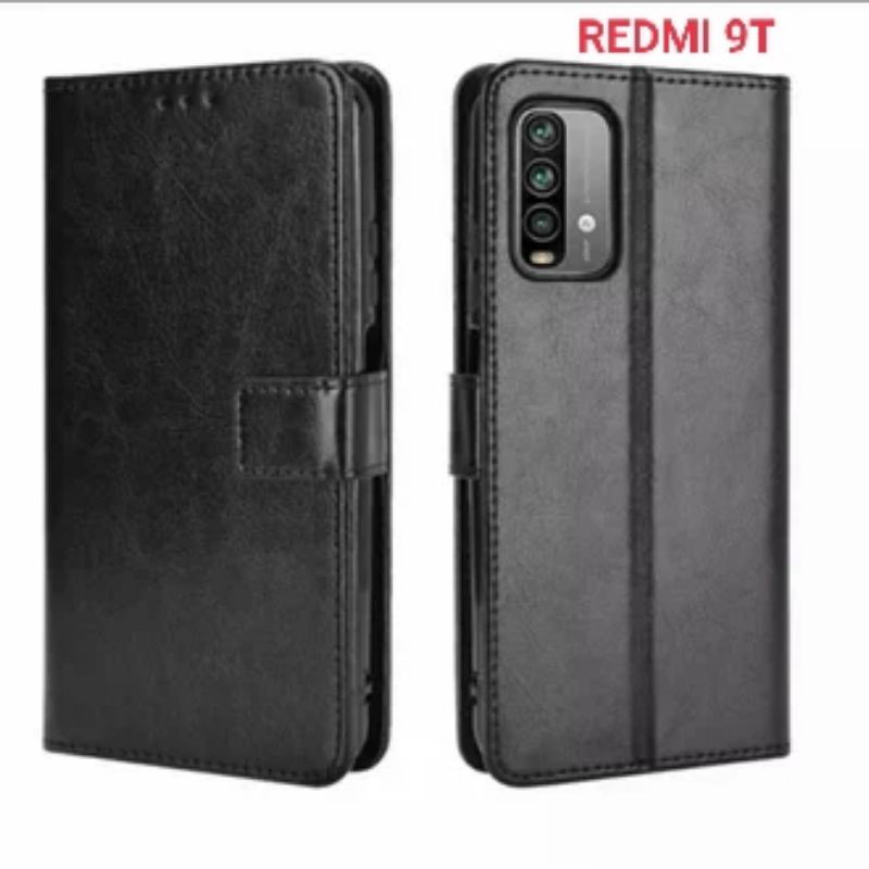 REDMI 9T Flip Case Wallet Dompet Kulit Leather Case