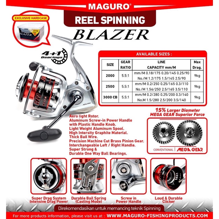 reel pancing maguro blazer powerhandle 2500 3000