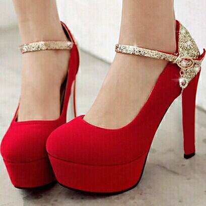 HEELS GLAMOUR MERAH / SEPATU PESTA WANITA