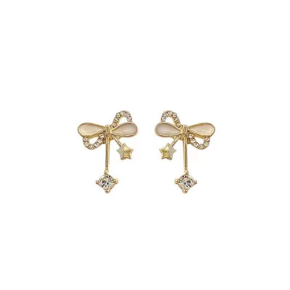 【COD Tangding】Anting Tusuk Gantung Desain Pita Untuk Wanita