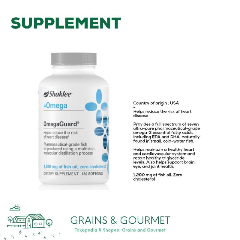 Shaklee - Omega Guard 1200 mg fish oil (180 softgels)