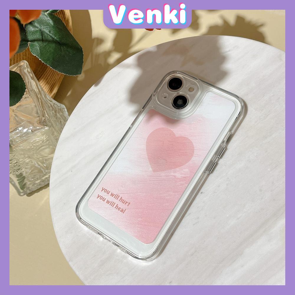 iPhone Case Silicone Soft Case Clear Case Thickened Shockproof Protection Camera Metal Button Pink Heart Compatible For iPhone 11 Pro Max 13 Pro Max 12 Pro Max 7Plus xr XS Max