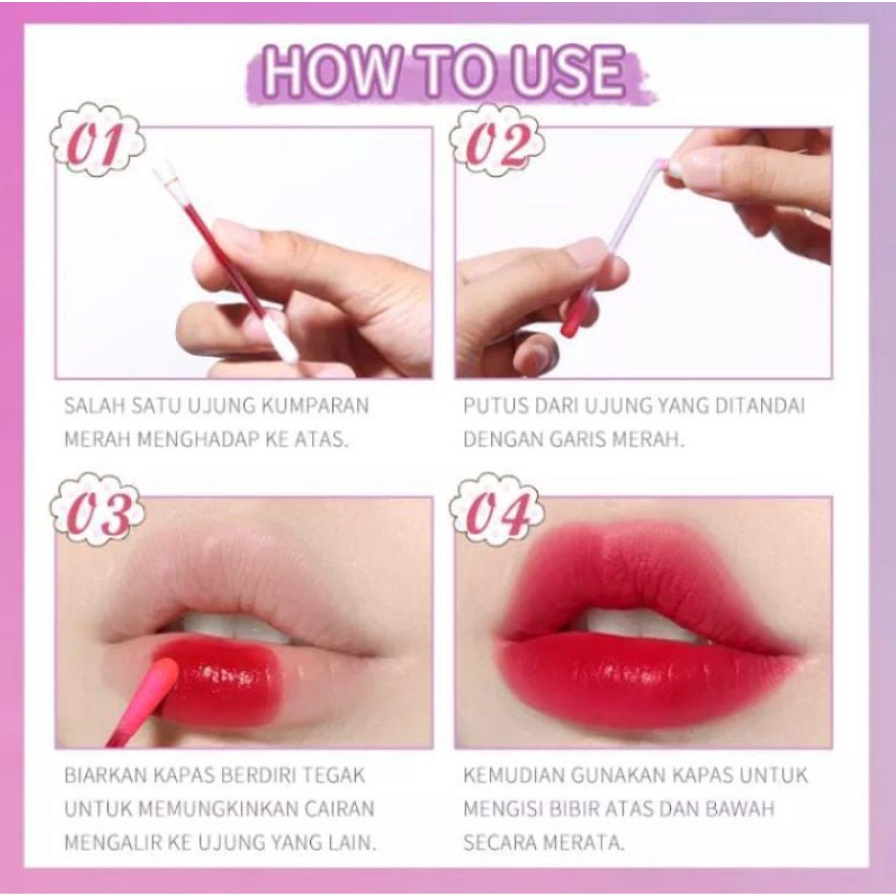 (READY &amp; ORI) Kimuse Tatoo Lipstick 20Pcs In Set KS818 kms 818 cotton buds lipmatte korek kuping kecil travel size