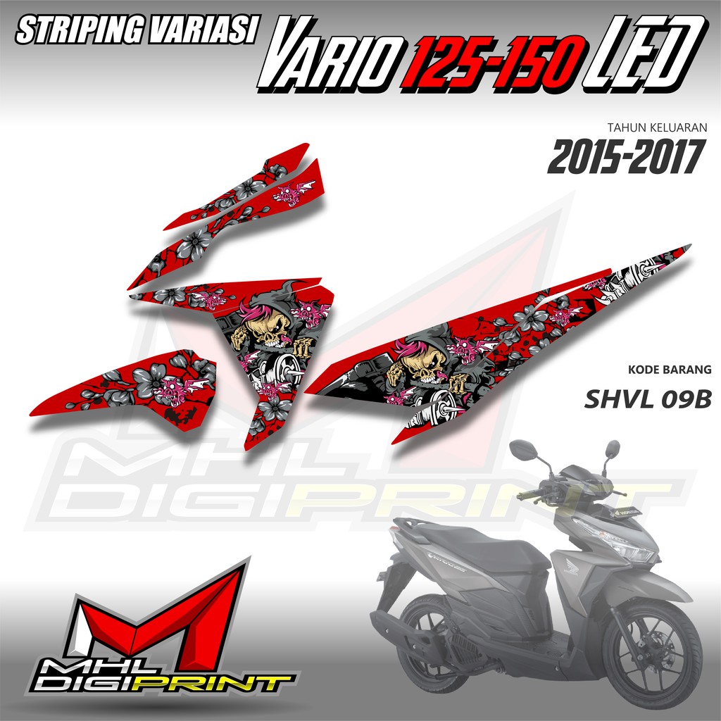 STRIPING VARIASI HONDA VARIO 125 &amp; 150 -  STIKER VARIO 125 &amp; 150 LED - SHVL 09