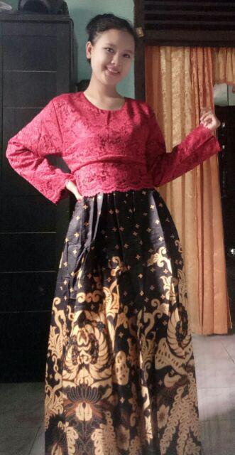 Ms Sarimbit Gamis Batik Mix Brukat (krisna Couple)