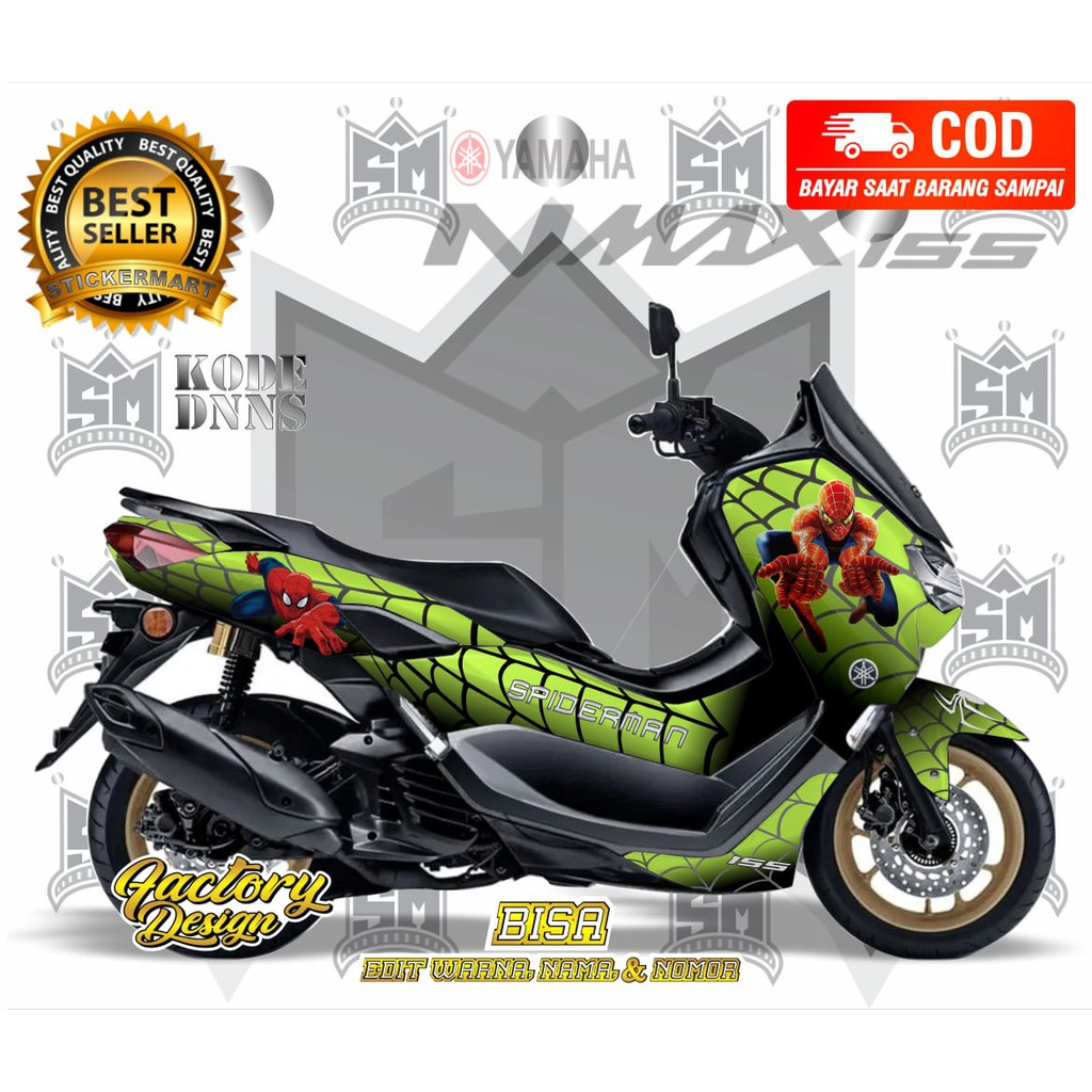 Sticker decal full body Yamaha nmax Spiderman Hijau