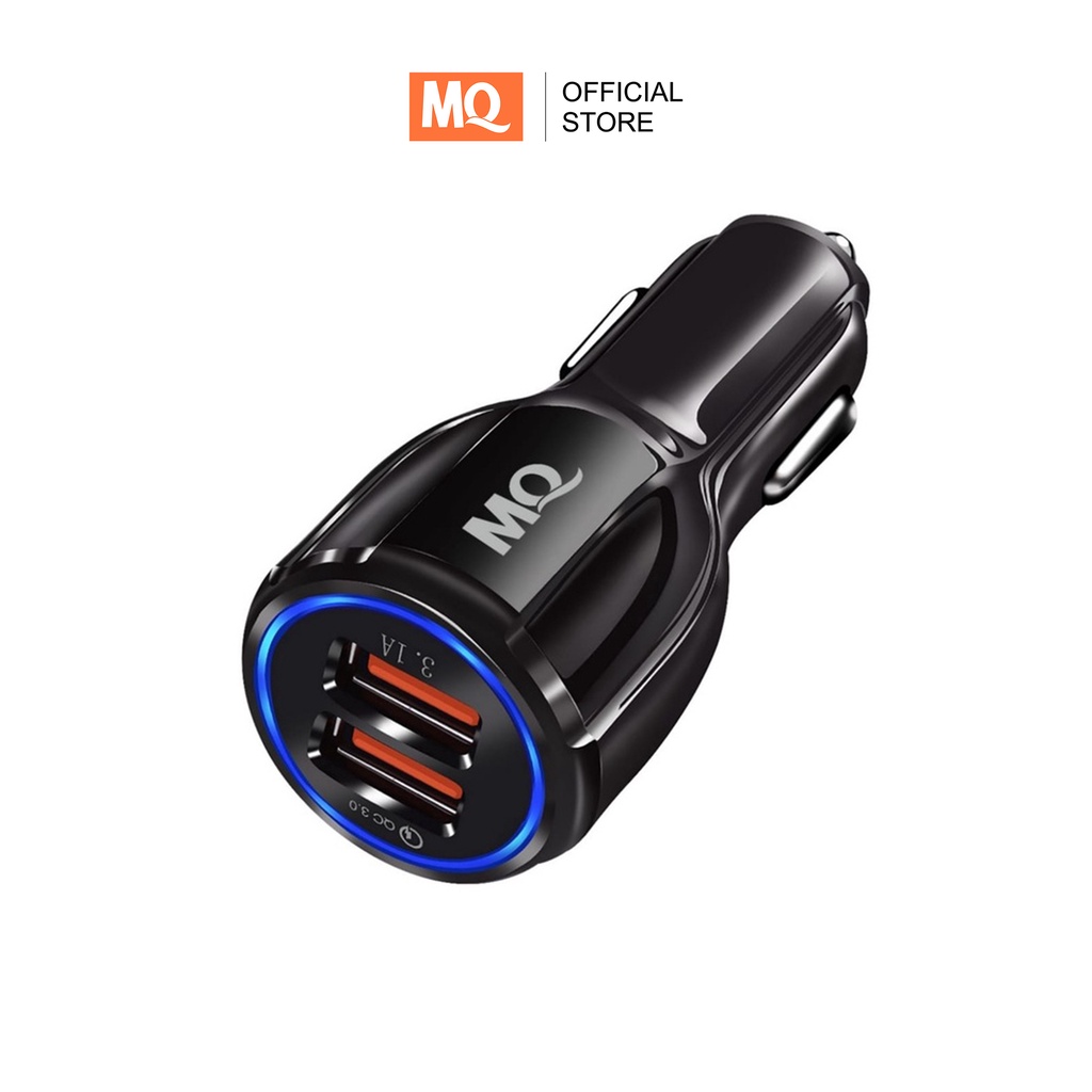 MQ Car Charger Colokan Mobil 2 Ports QC3.0 3.1A Qualcomm Black White -MQ-FT04, IN03, HG06