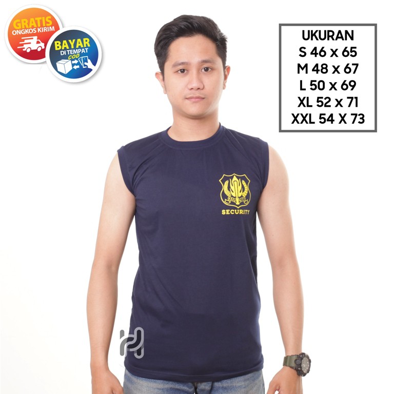 Security Kaos Satpam Lekbong Kaos Singlet Security Dalaman Satpam Lekmong Warna Coklat Hitam Navy