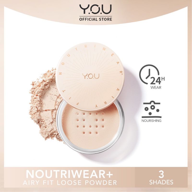 YOU NoutriWear+ Airy Fit Loose Powder / Nourishing | Oil-control Hingga 24 Jam / Y.O.U Bedak Tabur