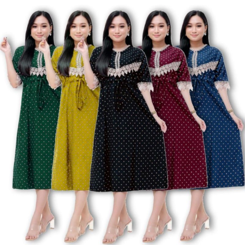 DASTER ARAB LONG ABSTRAK  / RESLETING BUSUI / RENDA MILO ORI /SANTUNG SUPER-POLKA