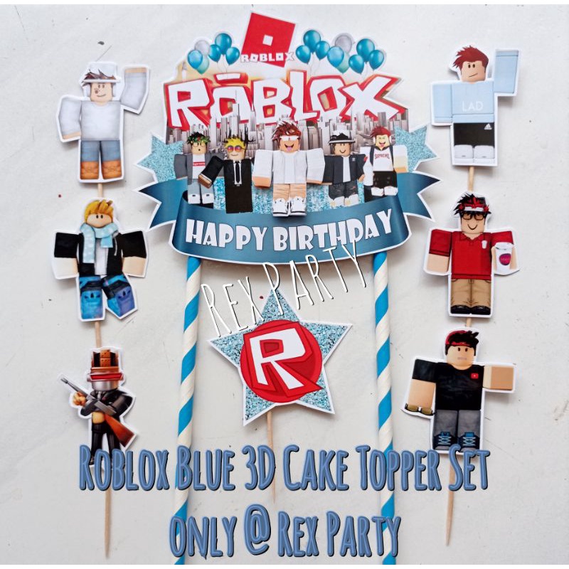 Roblox Cake Topper/Cake Topper 3D Roblox Blue/Cake Topper Roblox