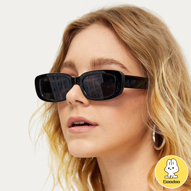 Kacamata Hitam Wanita/Pria Fashion Aksesoris Retro Kacamata Persegi Sunglasses Korean Import -Doo