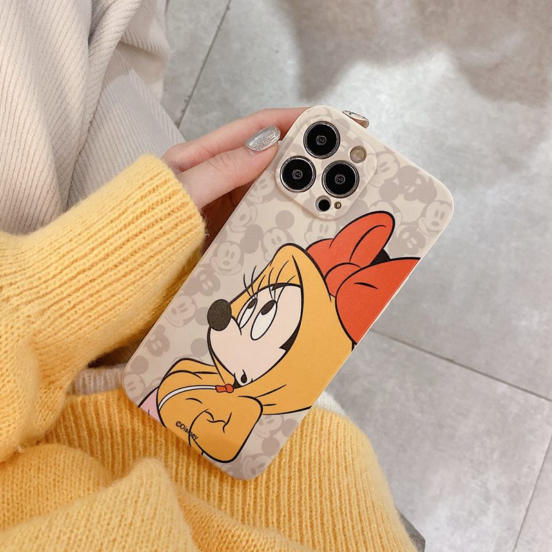 Soft Case Silikon Matte Motif Kartun mickey minnie Untuk iPhone 7 8 Plus X XR XS Max 11 12 13 Pro Max 7 + 8 +