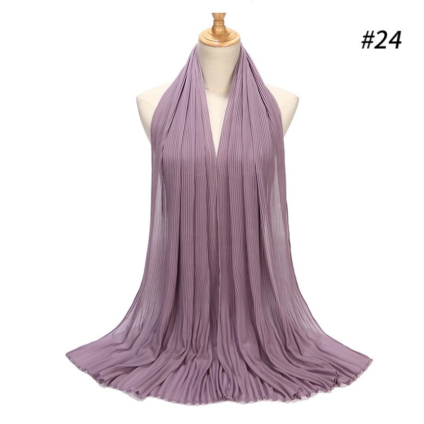Pleated Hijab MS73 Jilbab Plisket Pashmina Katun Modis Cutton Scarf Syal