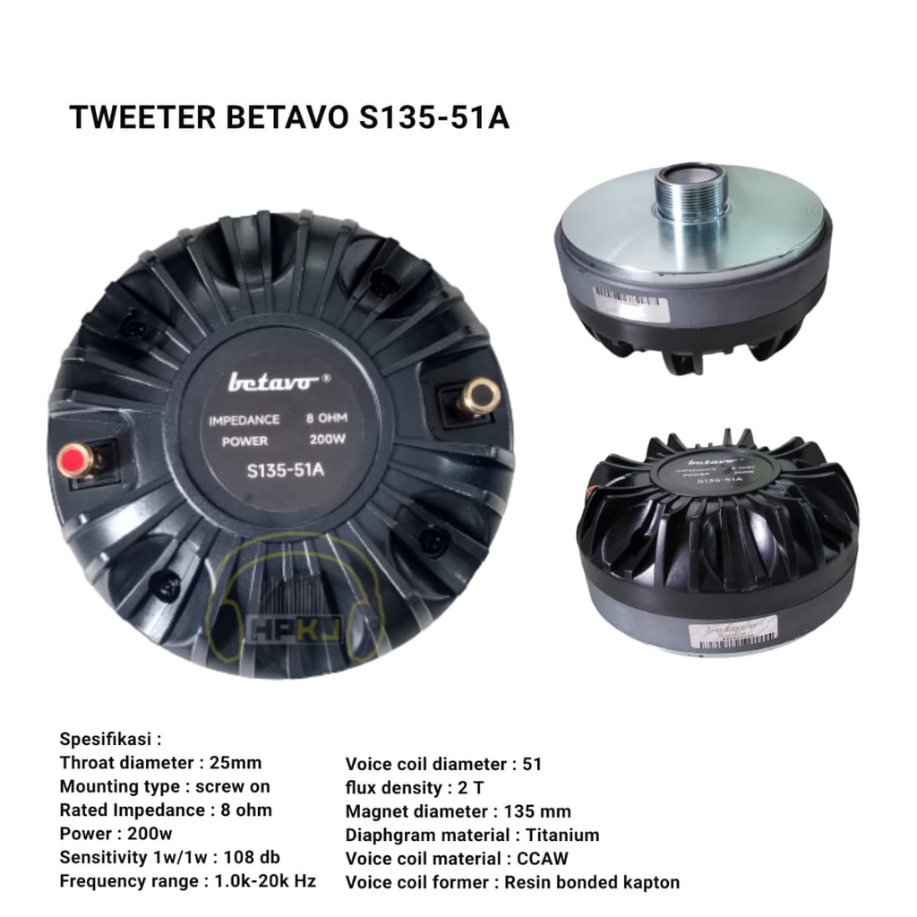 DRIVER TWEETER BETAVO S135-51A TWEETER BETAVO S 135 - 51 A