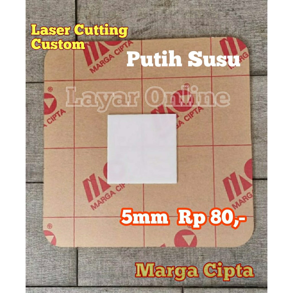 Akrilik Laser Cutting 5mm Custom Acrylic PUTIH SUSU Potongan Lembaran