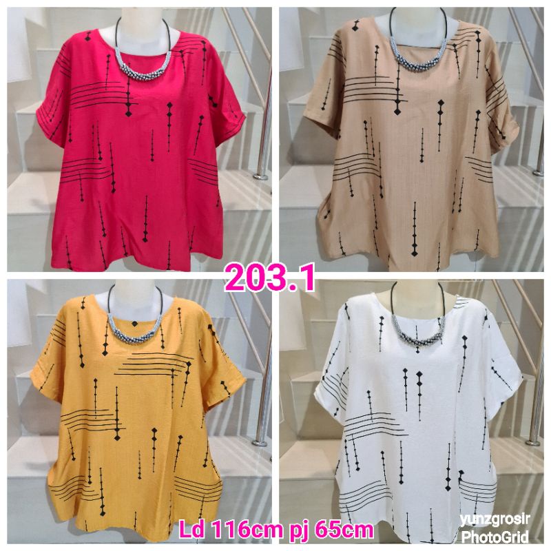 Blouse Brukat dan Kaos Bunga Import Jumbo XL-5XL-4