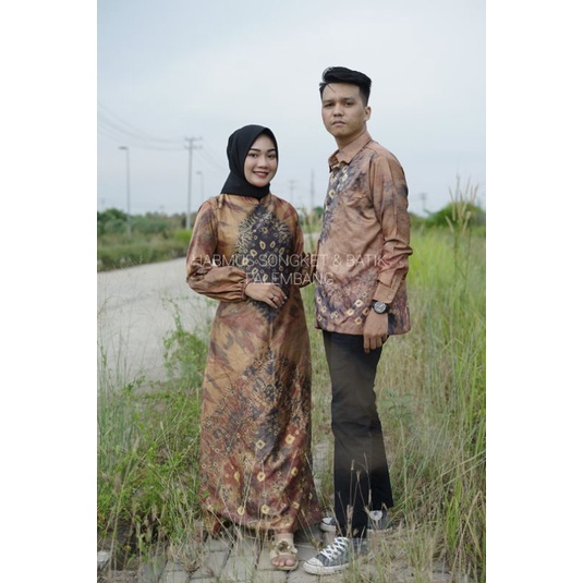 COUPLE GAMIS JUMPUTAN PALEMBANG ASLI SUTRA VALVET SILK