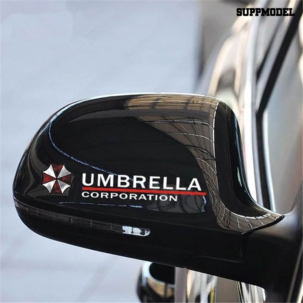 1 Pasang Stiker Reflektif Tema Umbrella Corporation Untuk Kaca Spion Mobil