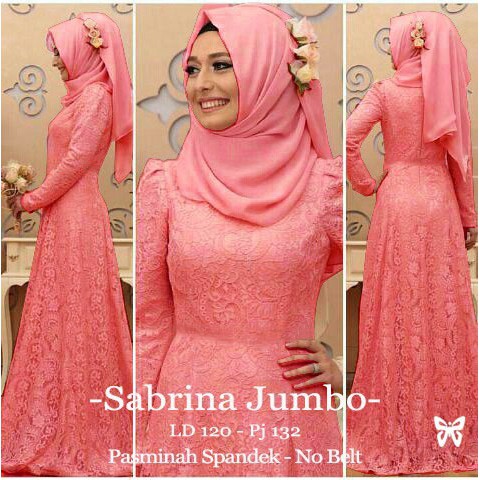 HOPYLOVY - Gamis Wanita Brukat Sabrina Jumbo