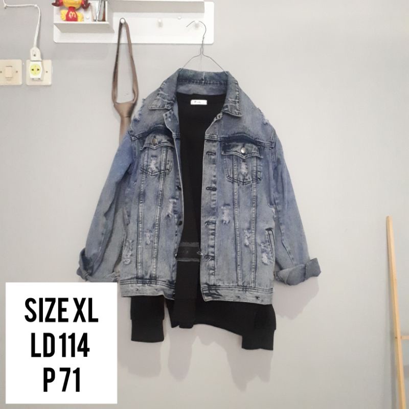 rifern supply ripped denim jacket jaket jeans oversize