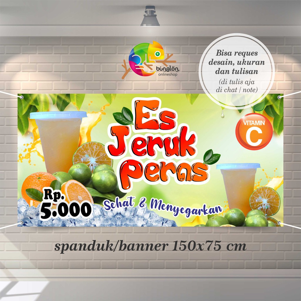 Spanduk Banner Es Jeruk Peras Keren Rp50 000