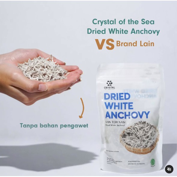 Crystal of The Sea DRIED WHITE ANCHOVY 80G Ikan Teri Kering PLASTIKAN