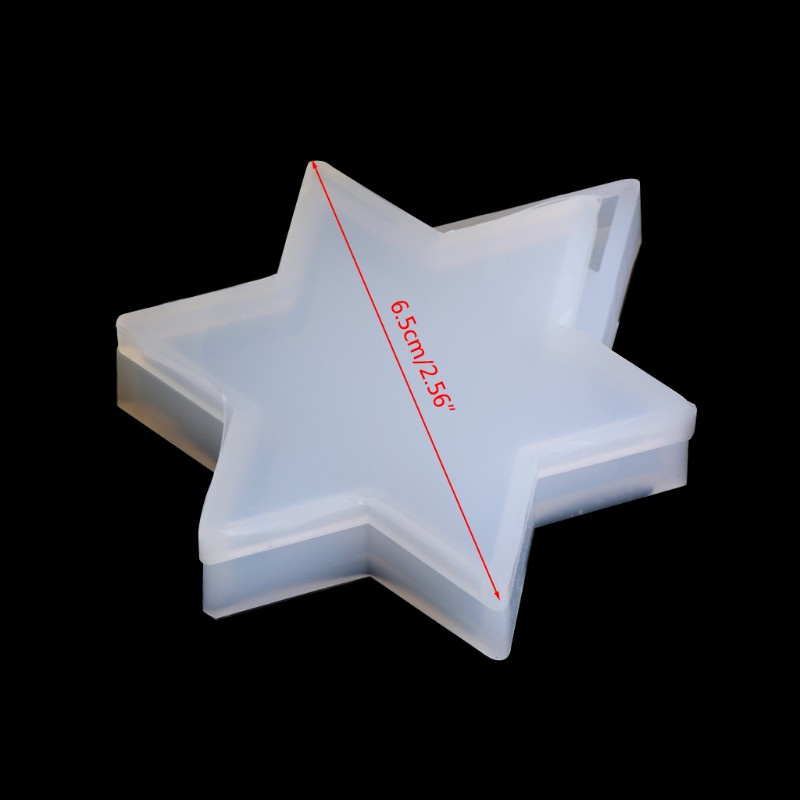 Glitter Transparent Silicone Pendant Mould Resin Star DIY Jewelry Making Tool Fondant Cake