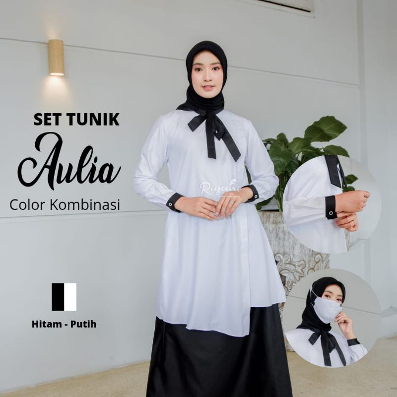 Tunik Aulia Hitam Putih by Riyani