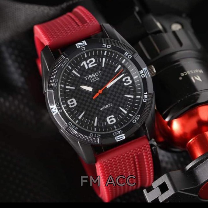 Jam Tangan Pria Casual Model Terbaru Keren Gratis Box - MERAH