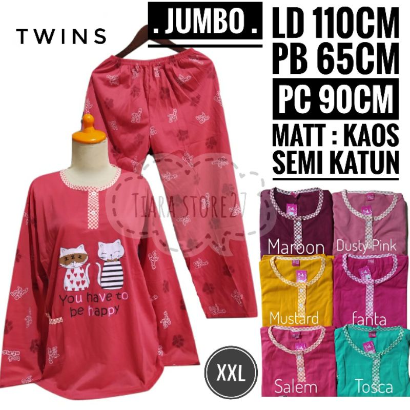 Baju Tidur PP Jumbo XXL /BABYDOLL/PIYAMA/TERMURAH/BAJU TIDUR KAOS/JUMBO