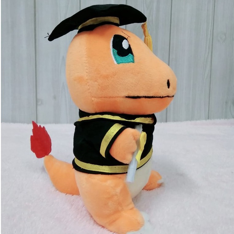 Boneka Charmandeer Toga 19cm/07&quot;/Boneka Pokemon Toga/Boneka Wisuda/Kado Wisuda