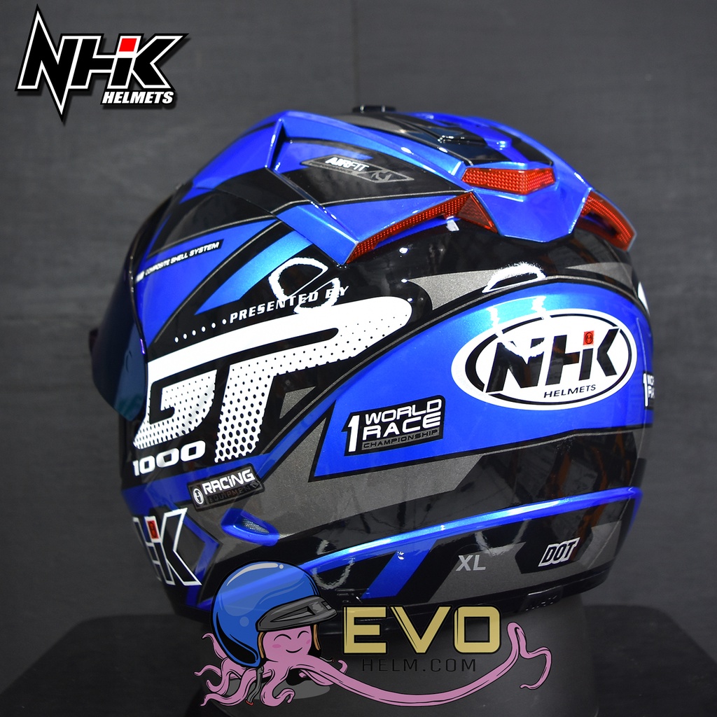 NHK GP 1000 PAKET GANTENG - NHK GP1000 STAR BLUE ORIGINAL HELM RACING NHK GP TERBARU ( ONGKIR 2KG SAJA )