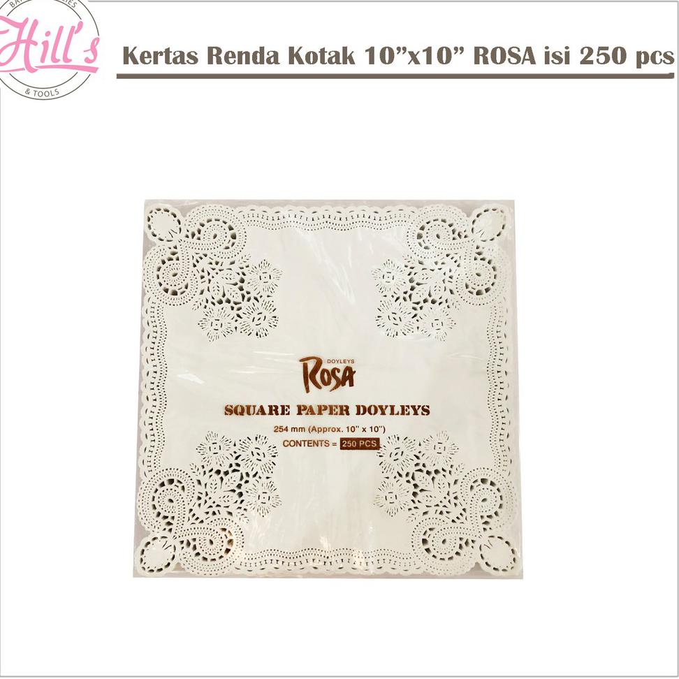 

Banyak Dicari Kertas Renda Kotak / Square Paper Doyleys ROSA 10"x10" isi 250 pcs / Doyles Banyak