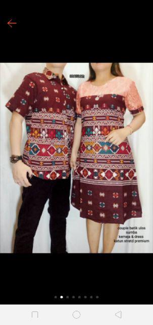 Couple Batik Kairo Mix Burkat Kemeja Dan Dress