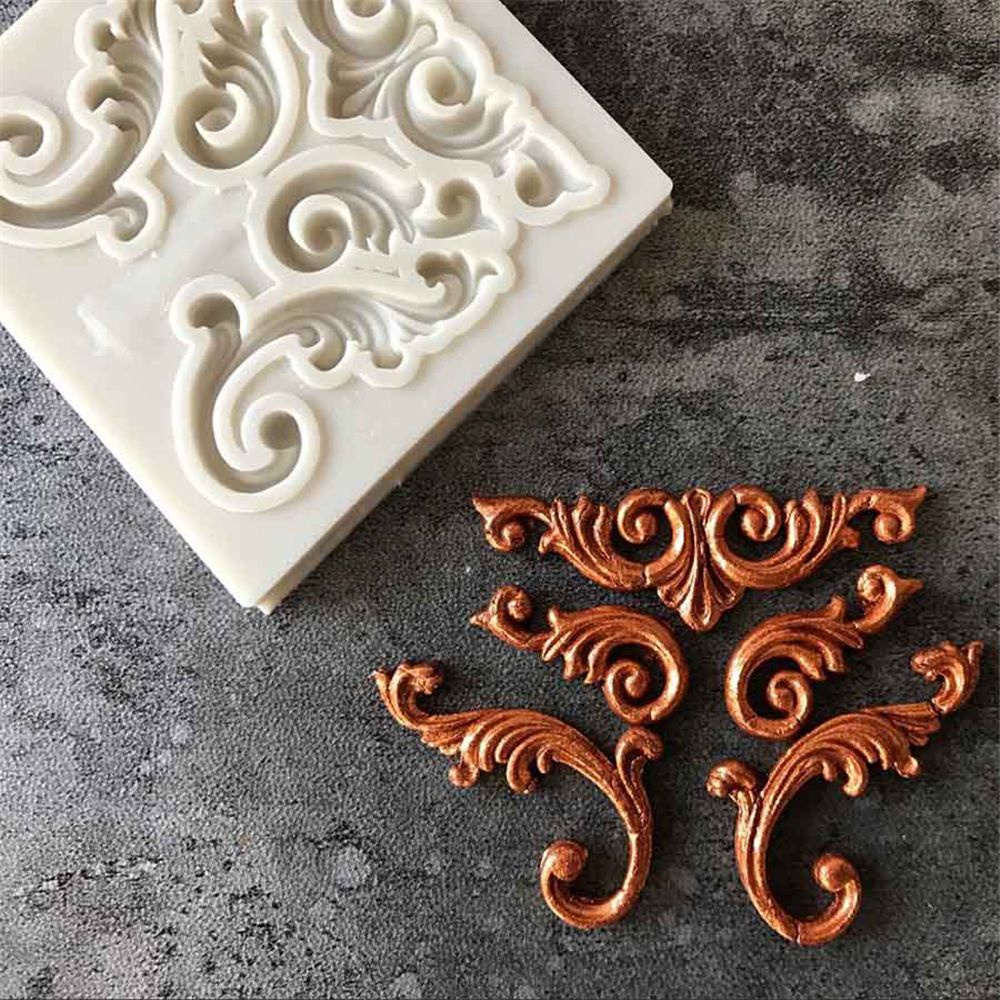 POPULAR Baking Tools Fondant Cake Mold Gumpaste Border Embossing Silicone Mould Decorating Pastry Chocolate European Antique Mirror Frame