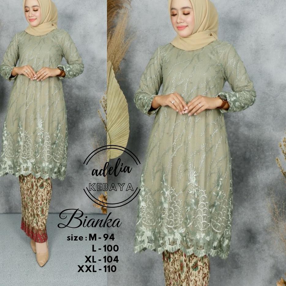 JG7✧ RNF> KEBAYA TUNIK BIANKA - TUNIK KEBAYA TILLE BORDIR IMPORT / BAJU KEBAYA MODERN / SET KEBAYA C