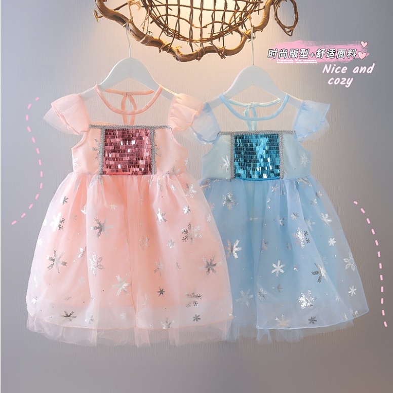 7711- NEW Dress bayi / baju dress anak /pakaian pakaian bayi anak perempuan motif snowflakes